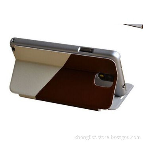 Combined PU matching design case for Samsung Note 3, clear window design, different color options